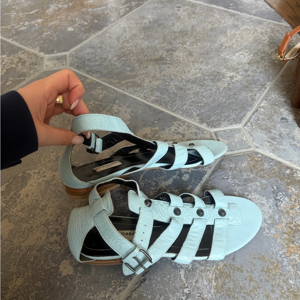 Balenciaga Pale Blue Multi-Strap Gladiator Sandals - Women - Picture 3 of 6